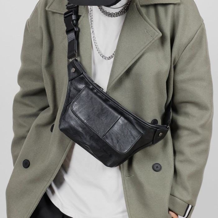 tas selempang pria  Tas Selempang Kulit Sling Bag Pria Tas Kulit Pria SPIDER(V1Q7) Sling Bag Pria Ku