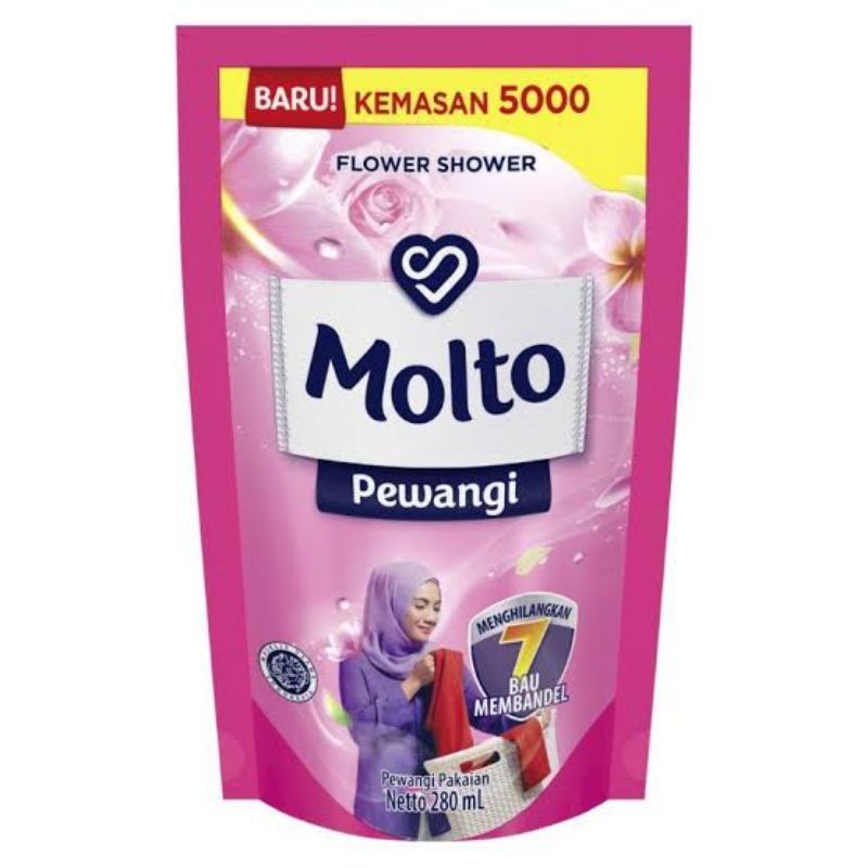 Molto Mewangi Flower Shower 280 Ml (Pink) x 3 Pcs