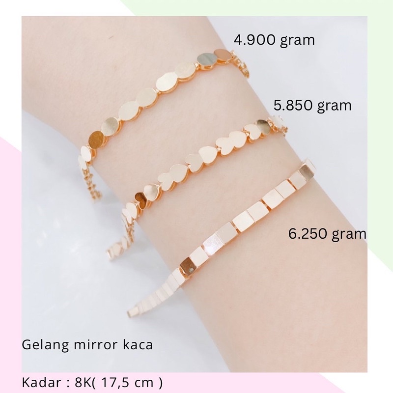 Gelang Emas Mirror Kaca