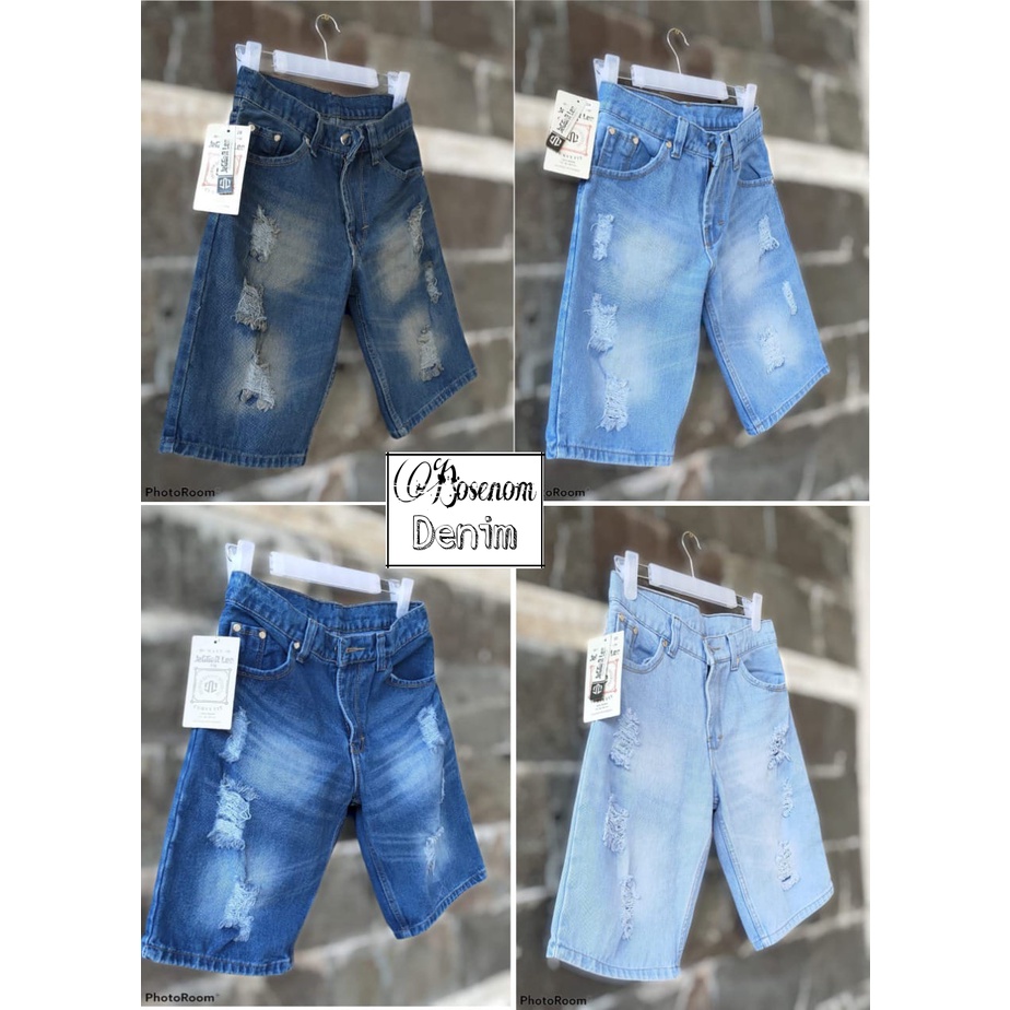 CELANA JEANS PENDEK SOBEK PRIA