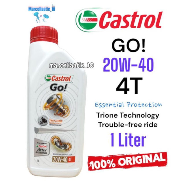 OLI MESIN CASTROL GO 4T 1L / 1000ML OLI CASTROL MURAH OLI CASTROL ORI OLI MOTOR 4T OLI MOTOR MURAH 1
