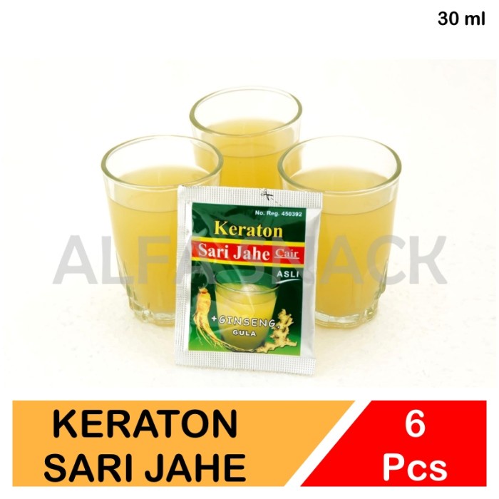 Keraton Sari Jahe Cair + Ginseng dan Gula 6 Sachet