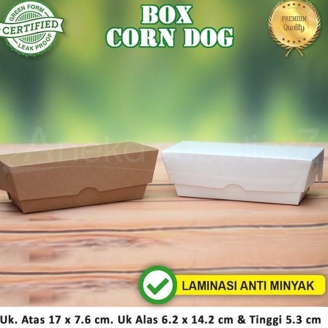 

[V-4-R ㊛] Kotak Dus Box Corn Dog Corndog (50 pc)-premium