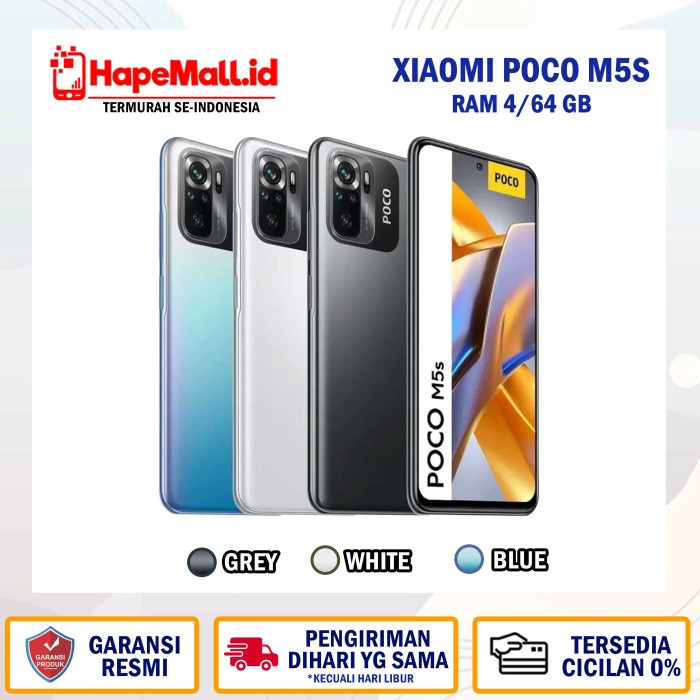 XIAOMI POCO M5S RAM 4/64 GB GARANSI RESMI TAM TERMURAH