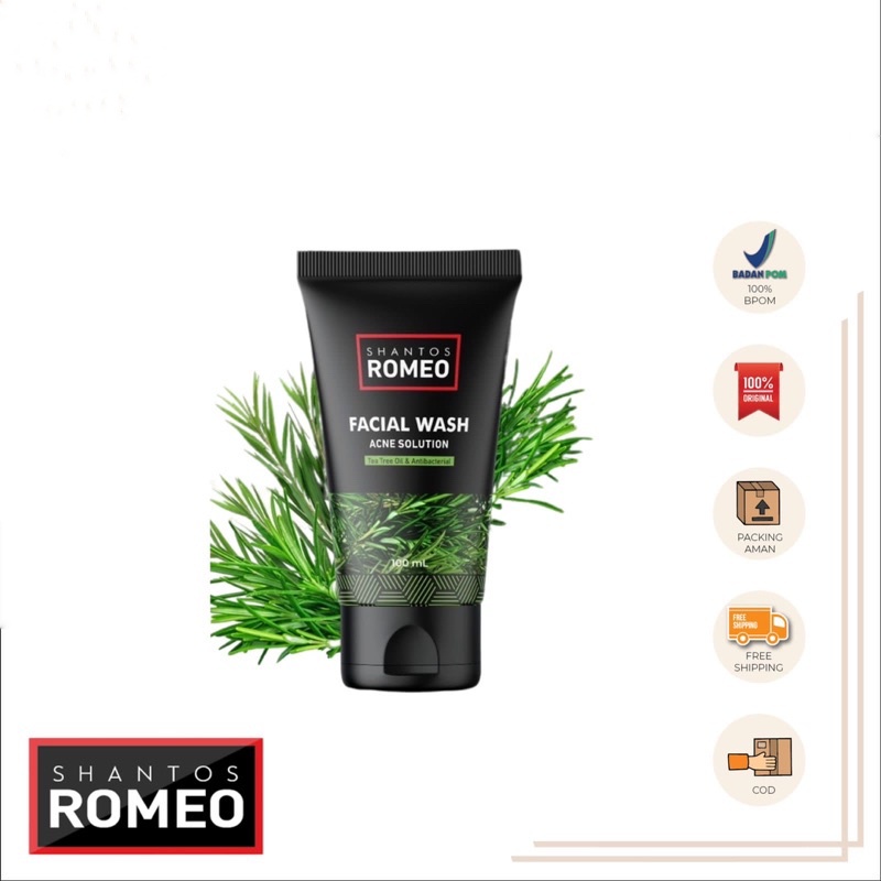 SHANTOS ROMEO FACE WASH ACNE SOLUTION - SABUN CUCI MUKA PRIA