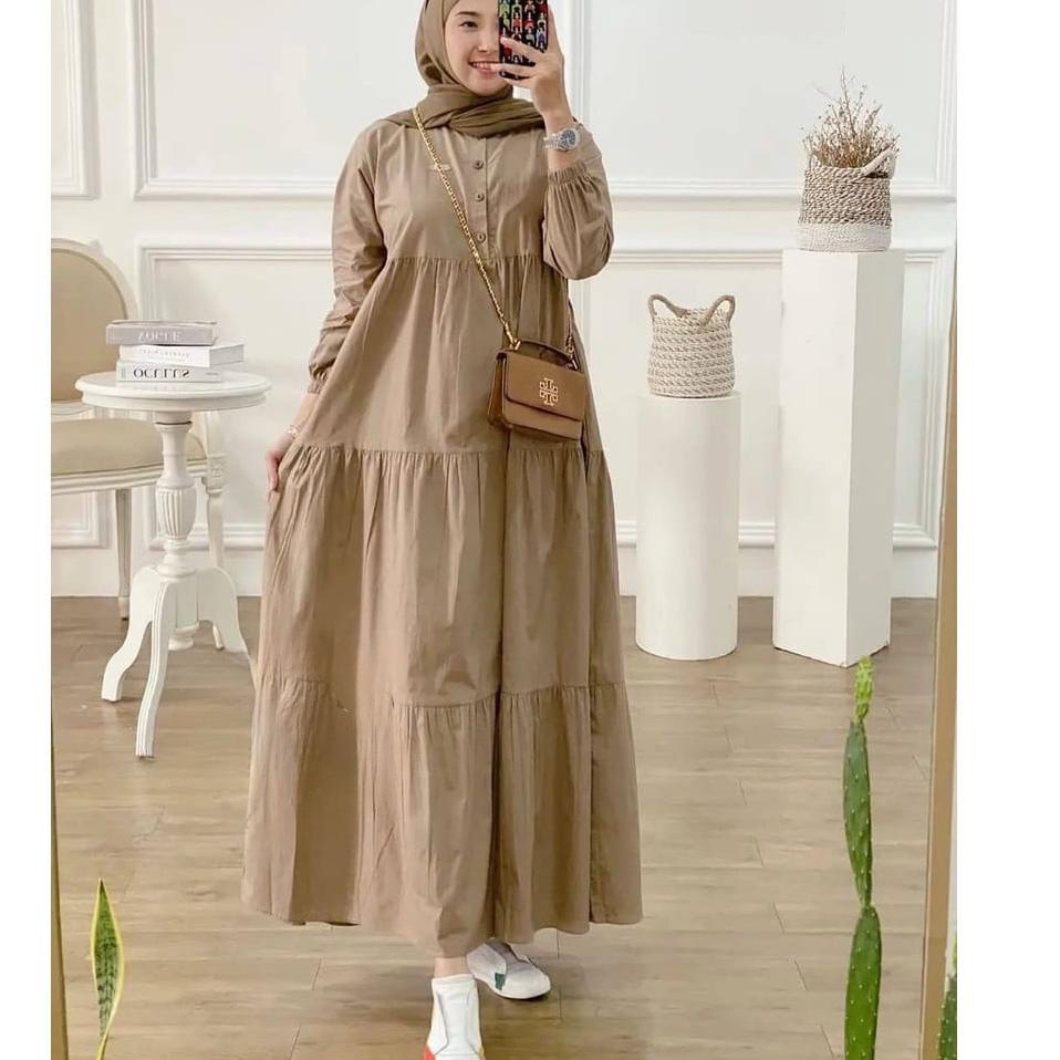 Terpercaya Gamis putih dewasa terbaru 2022 KIRANIA dress Bahan MOSCREPE PREMIUM HQ ukuran L|XL/pakai