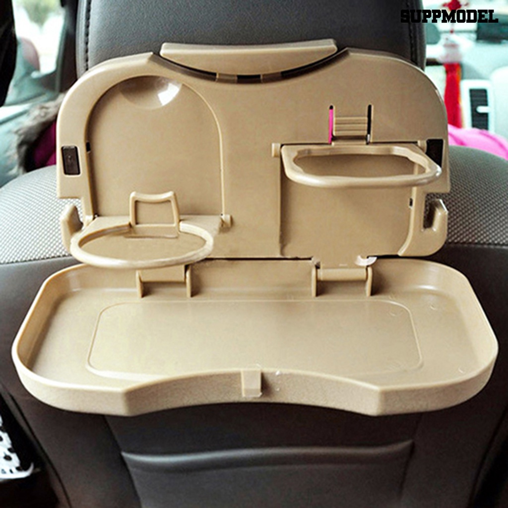 [Dekorasi] Fashion Tahan Lama Lipat Travel Portable Plastik Tempat Makanan Minuman Tray Car Kit