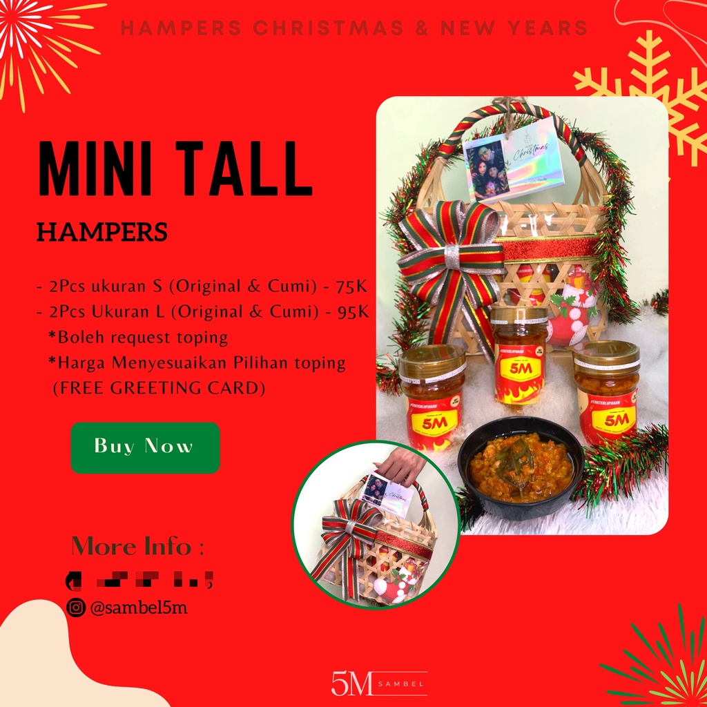 

HAMPERS MINI TALL HAMPERS TAHUN BARU IMLEK ULANGTAHUN NATAL LEBARAN HAJI SELAMATAN HAMPERS UKURAN SIZE S SAMBEL 5M MANTEP #TAKTERLUPAKAN