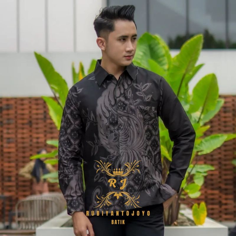 KEMEJA BATIK PRIA LENGAN PANJANG MODERN PREMIUM MOTIF JATAYU LAPIS FURING