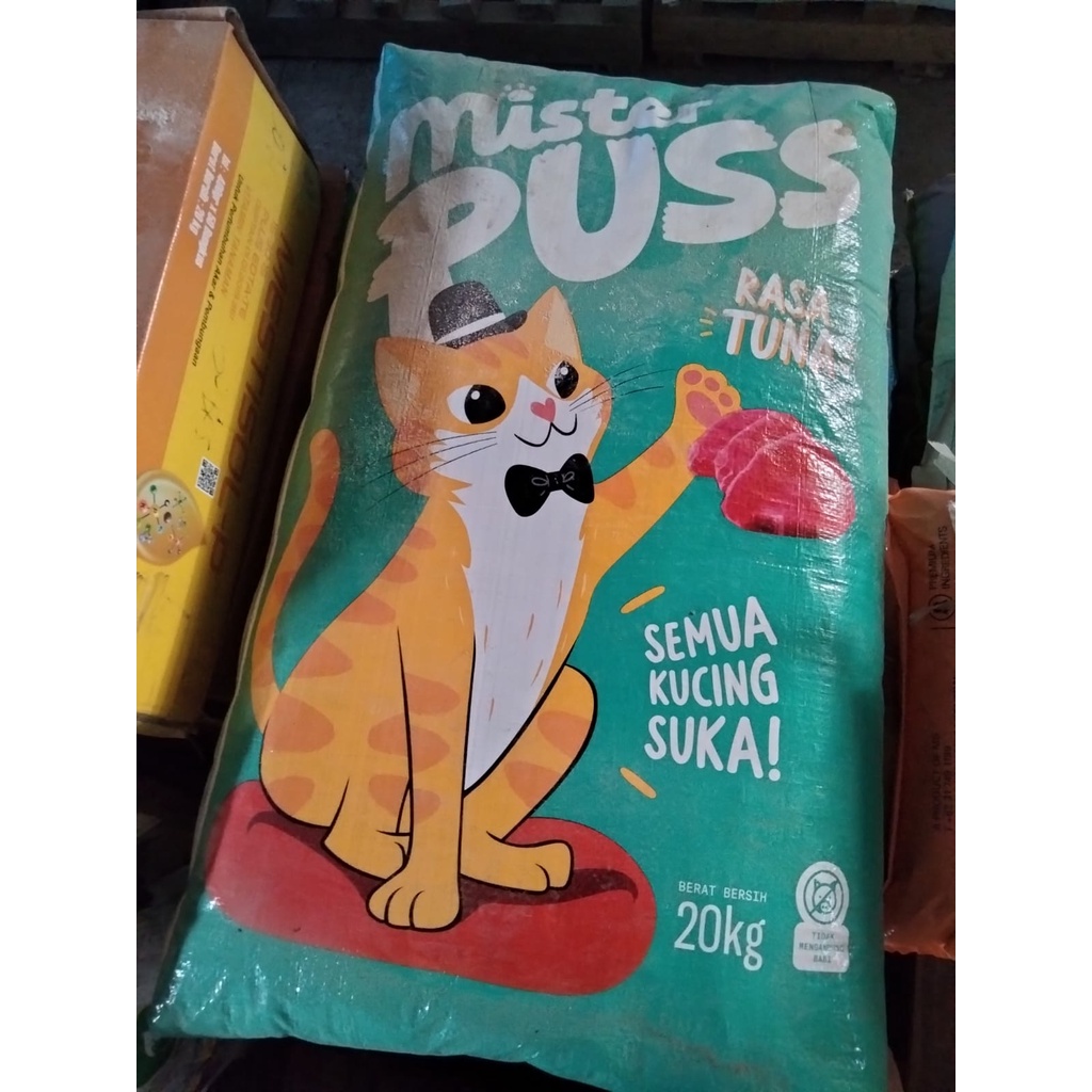 New mister puss tuna 20kg makanan kucing dewasa