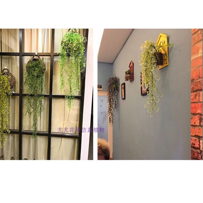 Tanaman Hias Plastik Daun Rambat Gantung Hiasan Dinding Monstera Kering Artificial Daun Anggrek Deko