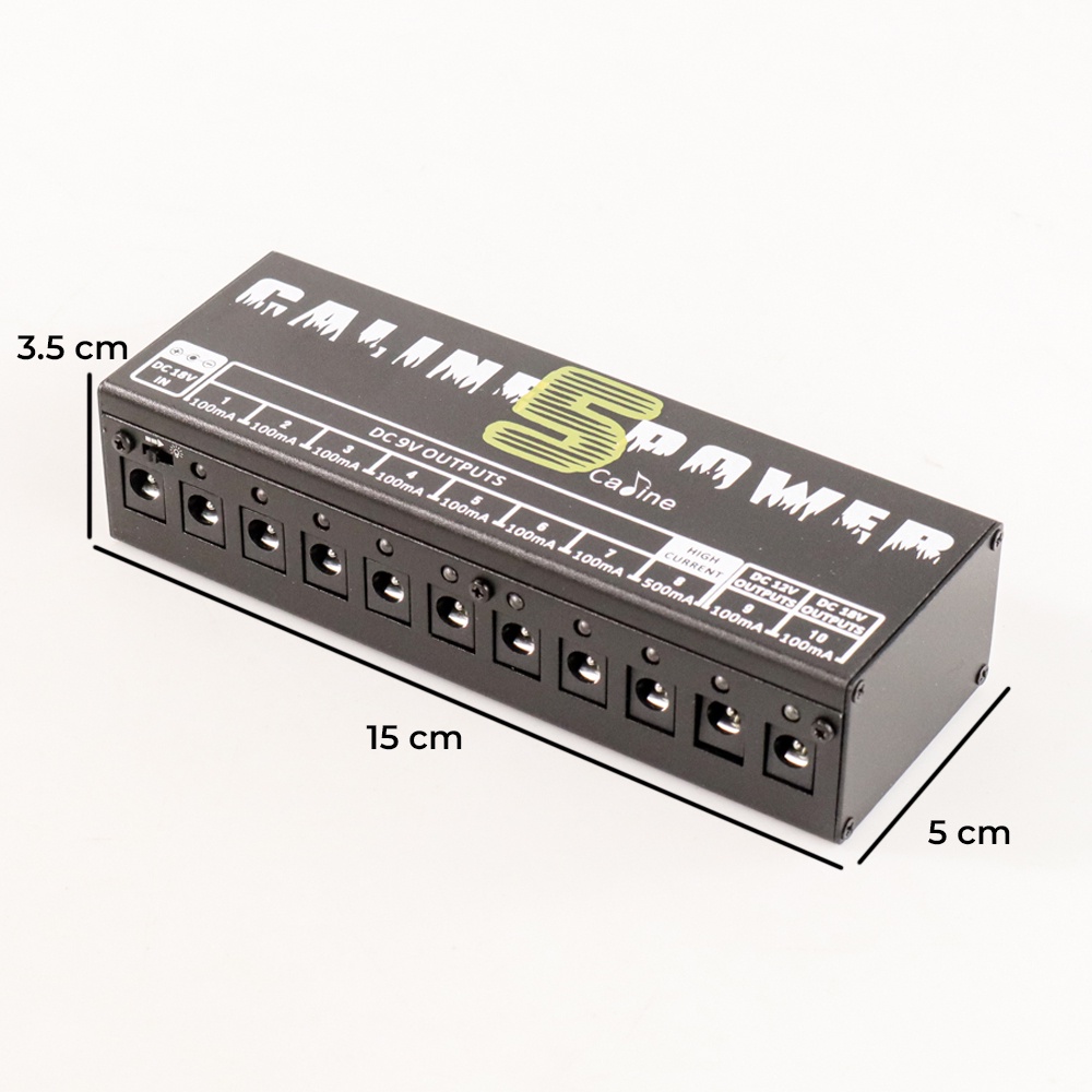 Caline Power Supply 10 Isolated Output EU Plug for Pedal Effect Gitar - CP-05 - Black - 7RSK3YBK