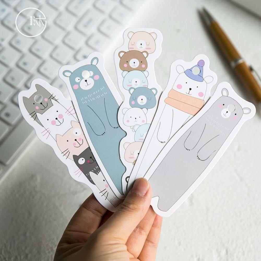 Top 30pcs Kartun bookmark set Hadiah Lucu Kucing Kelinci Perlengkapan Sekolah