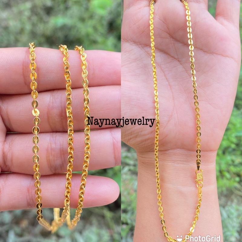 Kalung Nuri kaca Lapis Emas 24k uk 45cm