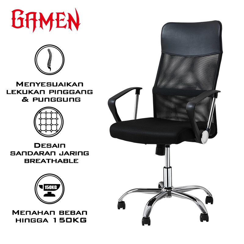 Jual Gamen Kursi Kantor / Gaming Office Chair GC100 Tahan Berat 150 Kg