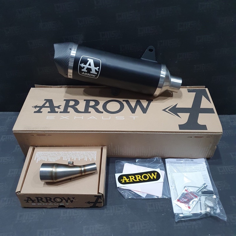 Knalpot Slip On Arrow Exhaust Urban Dark Honda Forza 300 Original Italy