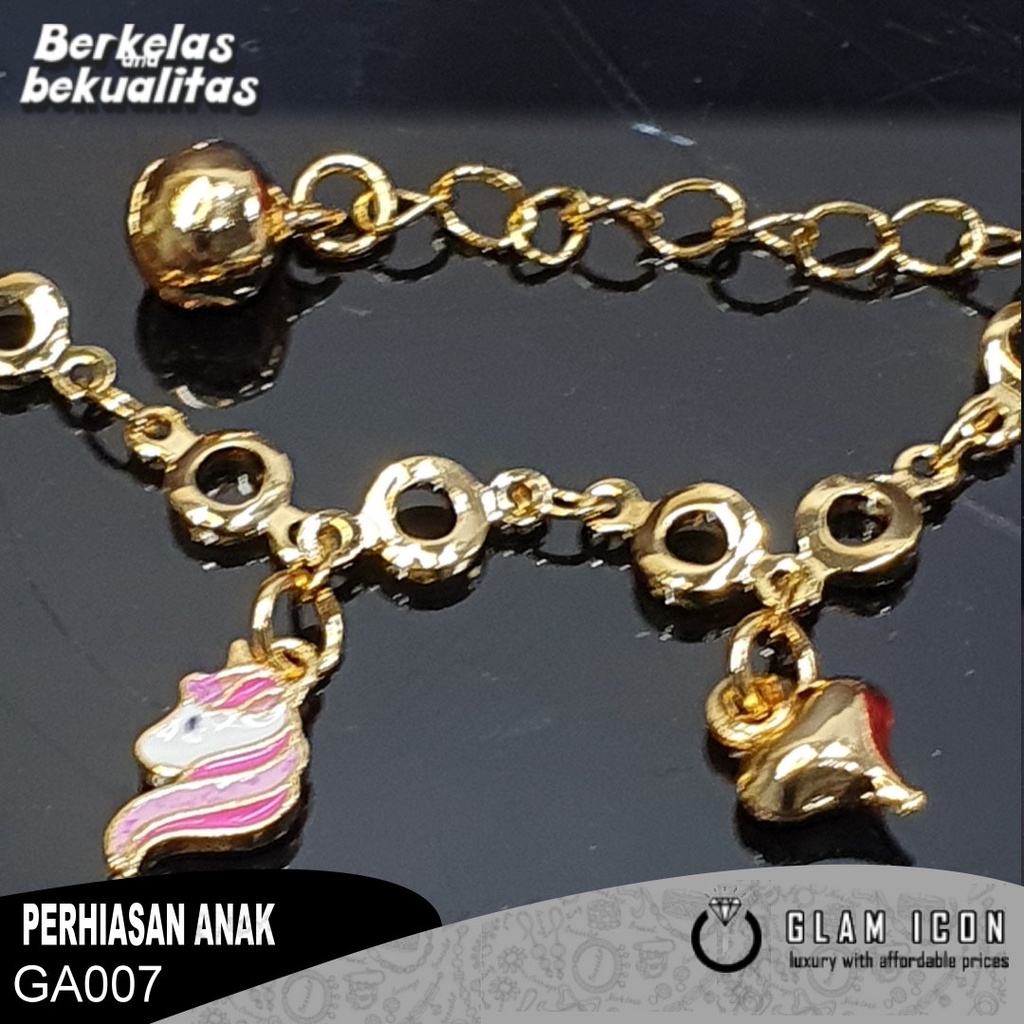 Gelang Anak Rantai Motif Poni Pink Hair  GA007 GRAG