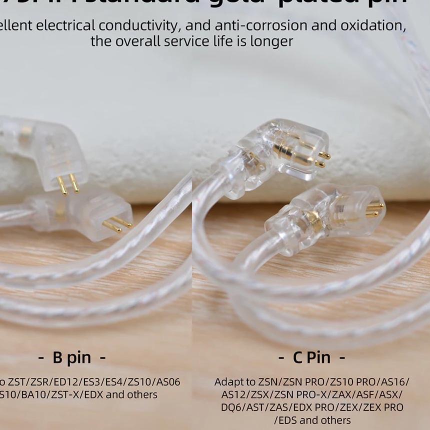 Langsung Kirim Kabel KZ ZSN PRO Kabel KZ Copper / Silver for ZS3 ZS10 PRO ZST Kabel KZ ZSN EDX ZST X