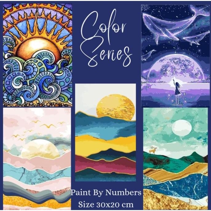 

[BISA COD] DIY Lukisan Paint by Numbers Kit 30 x 20 cm - VIEW MIX
