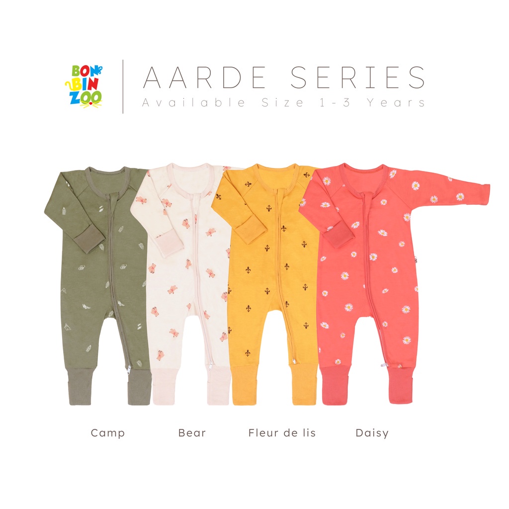 Sleepsuit Resleting Bonbinzoo Nature Series SNI bahan halus 0-12 Bulan S M L