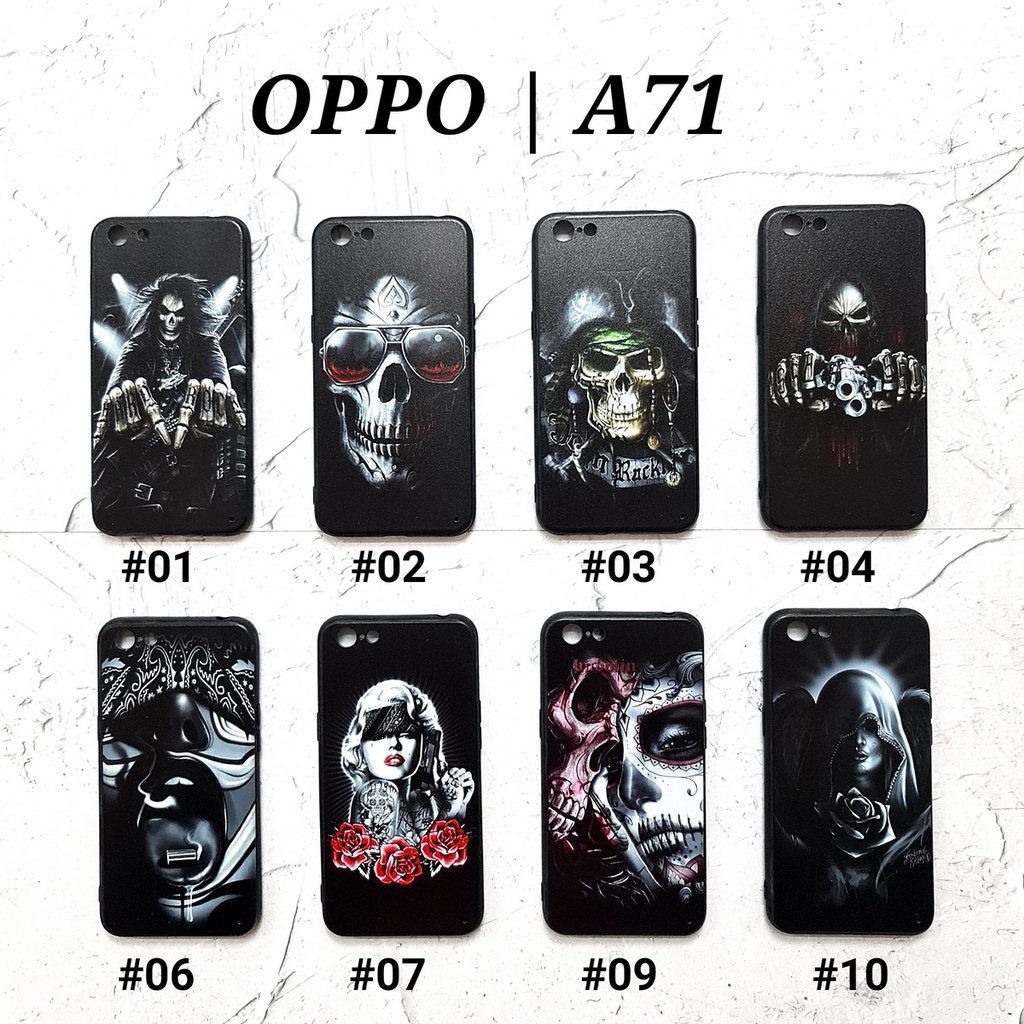 OPPO A31T NEO 5 A33 NEO 7 A37 NEO 9 A57 A39 A71 A83 A3S REALME C1 A35 F1 R9 F1 PLUS A59 F1S F5 F5 YOUTH F7 F9 - HOROR Soft Hard Case Skull