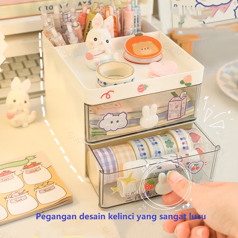 Kotak Pensil Meja Laci Mini Kotak Alat Tulis Desktop Organizer Storage  Tempat Alat Tulis Penyimpanan Alat Tulis