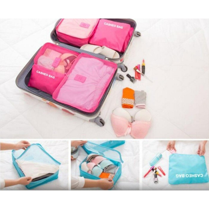 SECRET POUCH Travel Packing Cubes 7in1 Bag Organizer Tas Koper POLOS