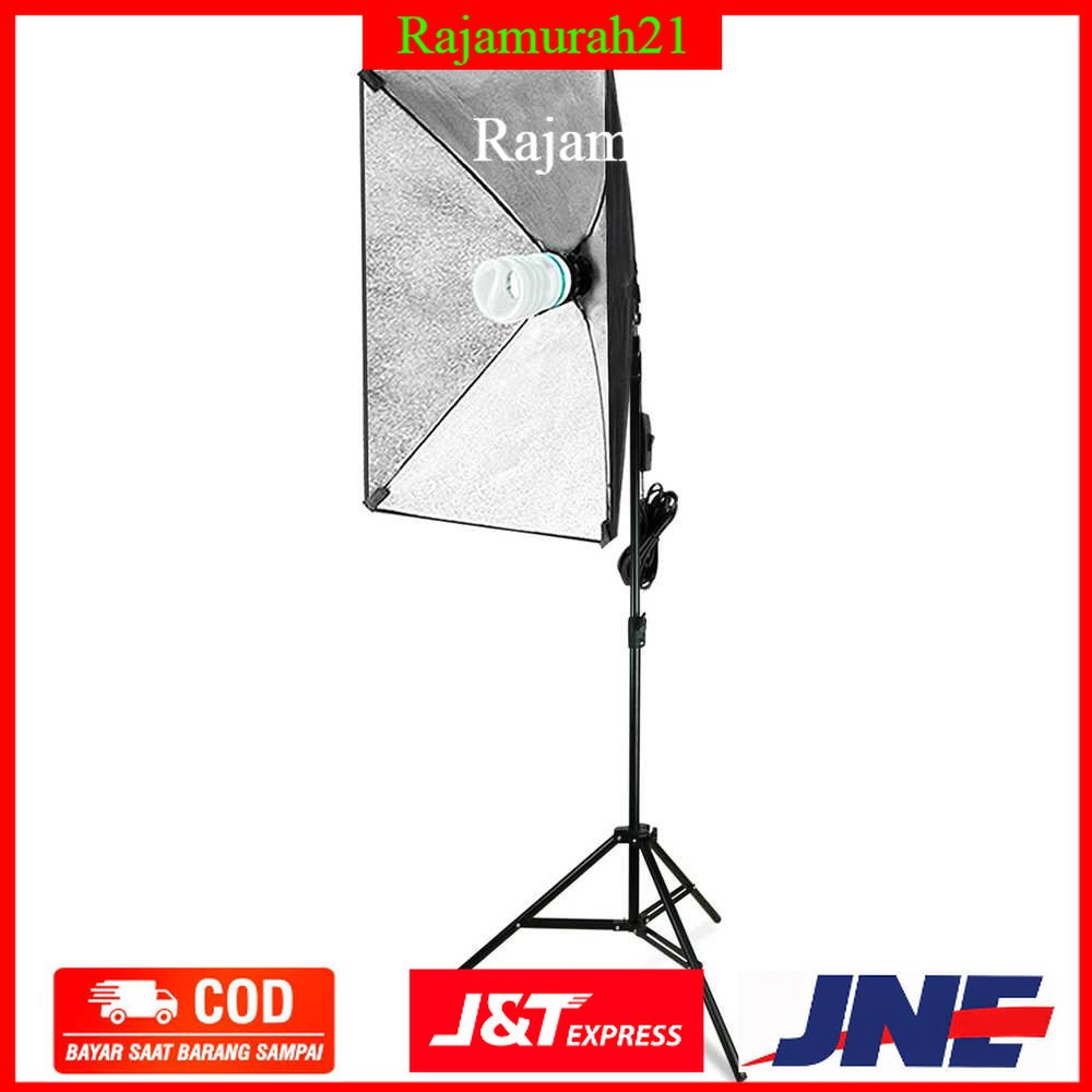 TaffSTUDIO Payung Softbox Reflektor Fotografi Studio 50x70cm + Bohlam 45W - Black - OMCSGQBK