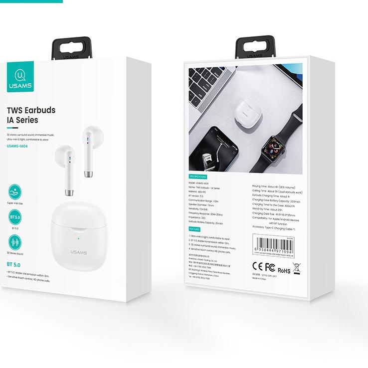 Big Sale USAMS IA04 TWS Earbuds Bluetooth V5.0