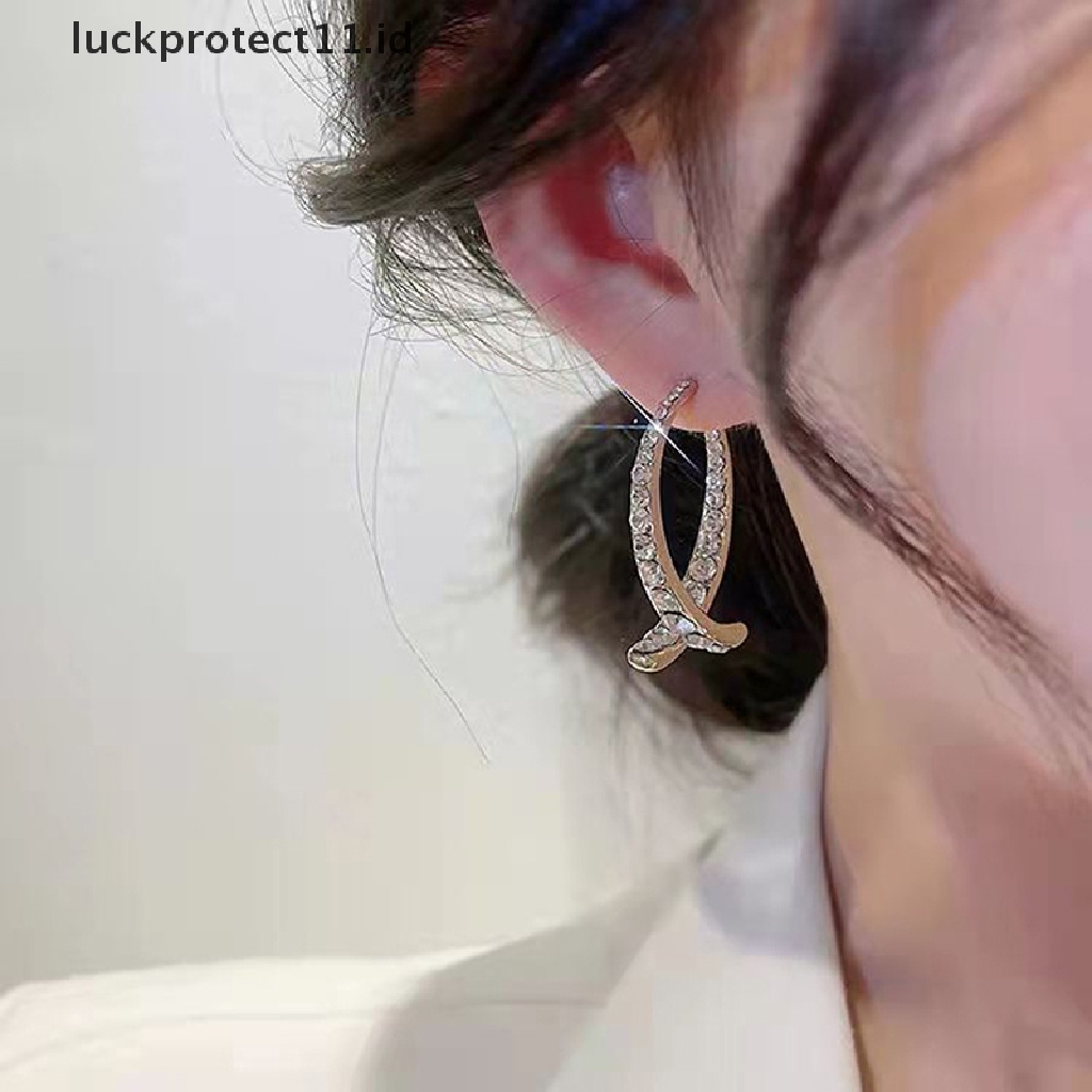 /Fashion Hot// Fashion// Fashion Cross Curved Earrings Plated Curved Stick Drop Earrings Manset Telinga Wanita.