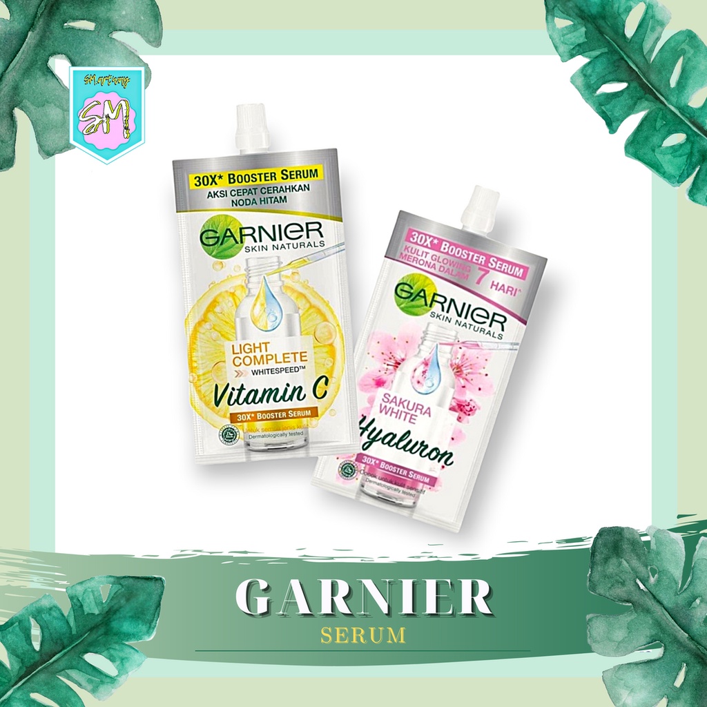 GARNIER 30X Booster Serum 7,5ml Sachet | Light Complete Vitamin C | Sakura White Hyaluron | Memutihk