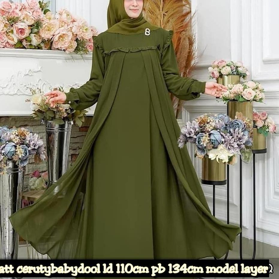 [ E.F ] Ayesha Maxy / Gamis Ceruty Babydoll Terbaru Kekinian / Fashion Muslim / Dress Wanita Murah