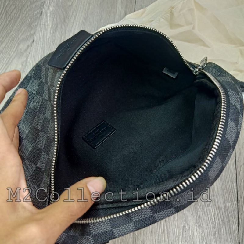 Waistbag LV Damier Black Belt Bag Tas Pinggang Super Premium Import Quality