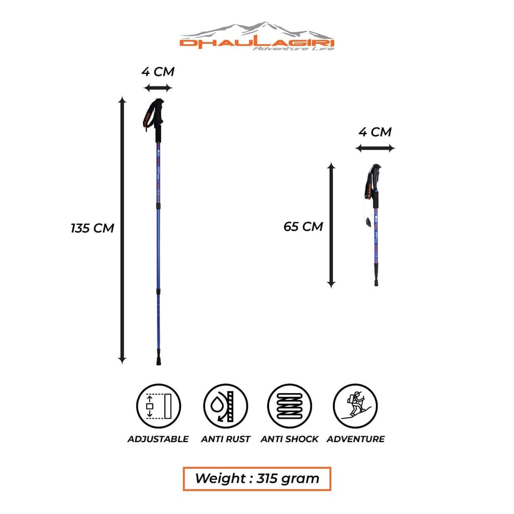 (COD) Dhaulagiri Trekking Pole 101 Gagang Tongkat Lurus/Tongkat camping outdoor / tracking pol / treking pol / tracking pol gagang l