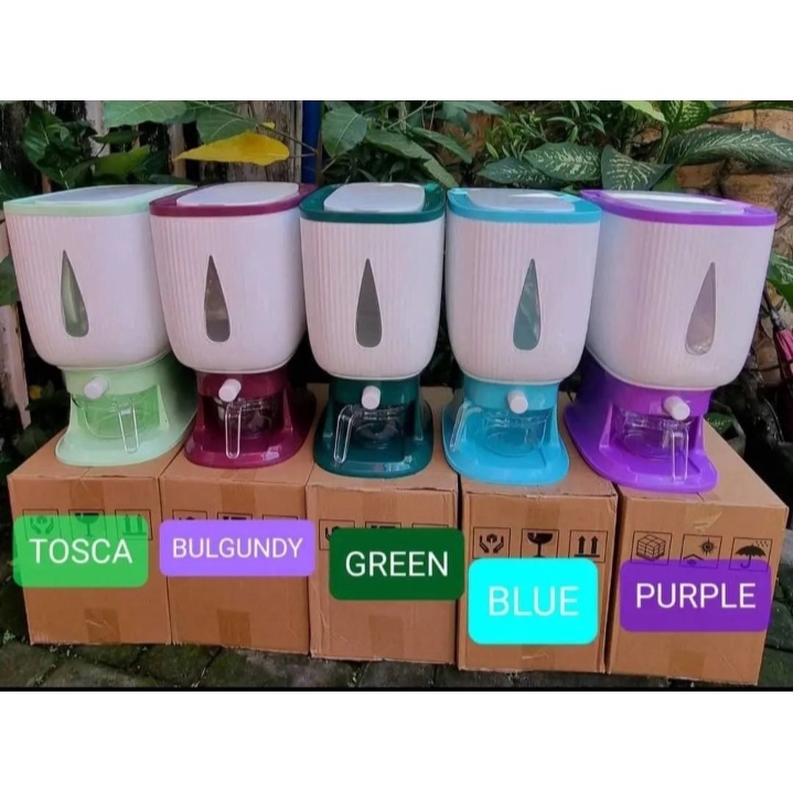 Dispenser Beras 10 Kg Tempat Penyimpanan Beras Otomatis