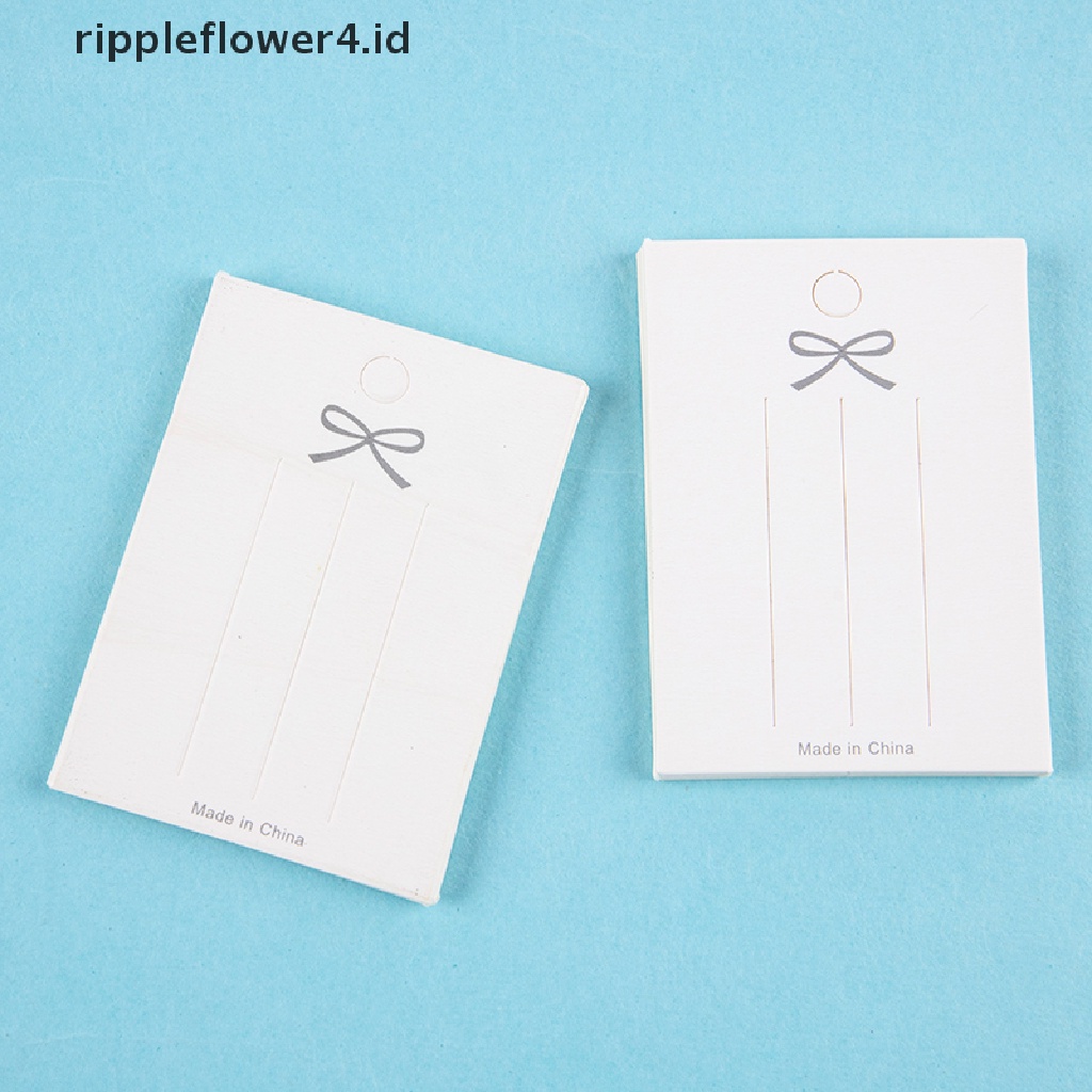 {rippleflower4.id} 50pcs Kartu Kertas Putih Aksesoris Rambut Card DIY Handmade Hair Clip Hairband Kemasan Perhiasan Price Tag Card~