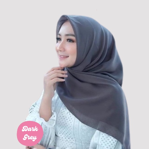 [ COD ] New 60+ Warna Daily Hijab Bella Square | Hijab Segi Empat Double Hycount | Hijab Segi Empat Bella Square-DARK GREY