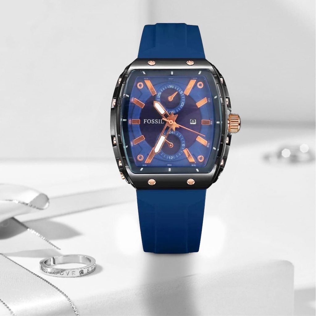 FREE BOX JAM TANGAN WANITA F0551L RUBBER FNL-8761 TALI RUBBER PREMIUM