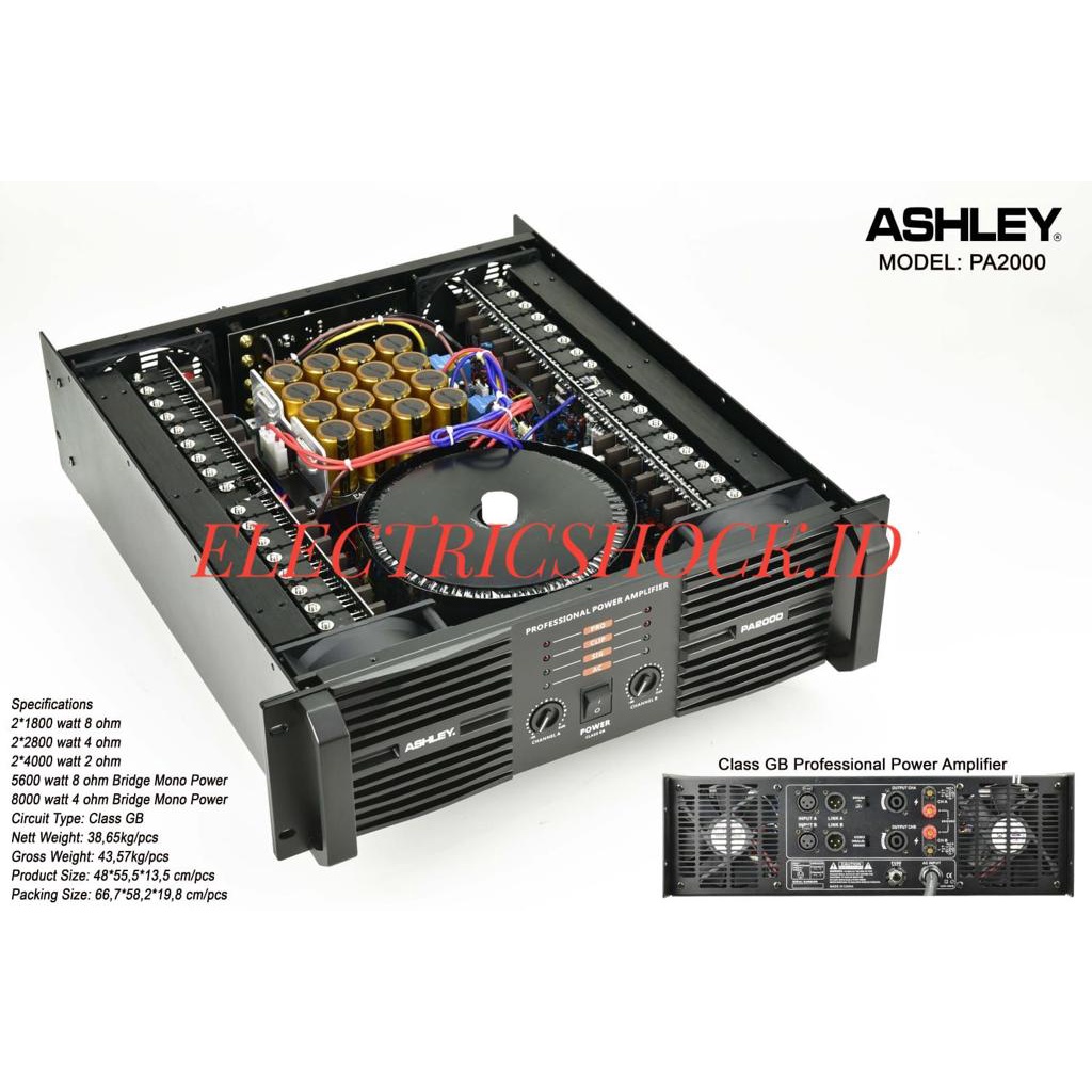 POWER AMPLIFIER ASHLEY PA 2000 / ASHLEY PA2000 ORIGINAL CLASS GB