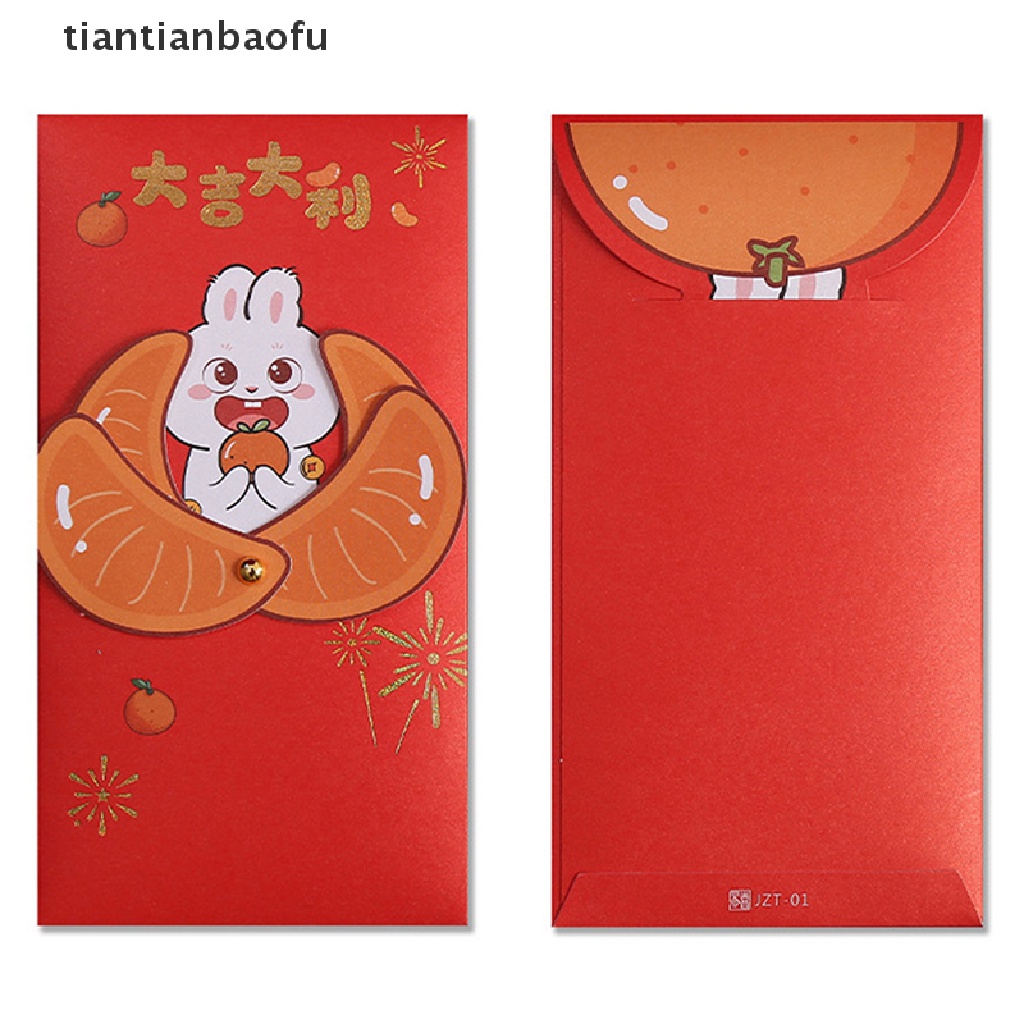 [tiantianbaofu] 6pcs /set 2023tahun Kelinci Amplop Merah Dekorasi Imlek2023Hongbao Boutique