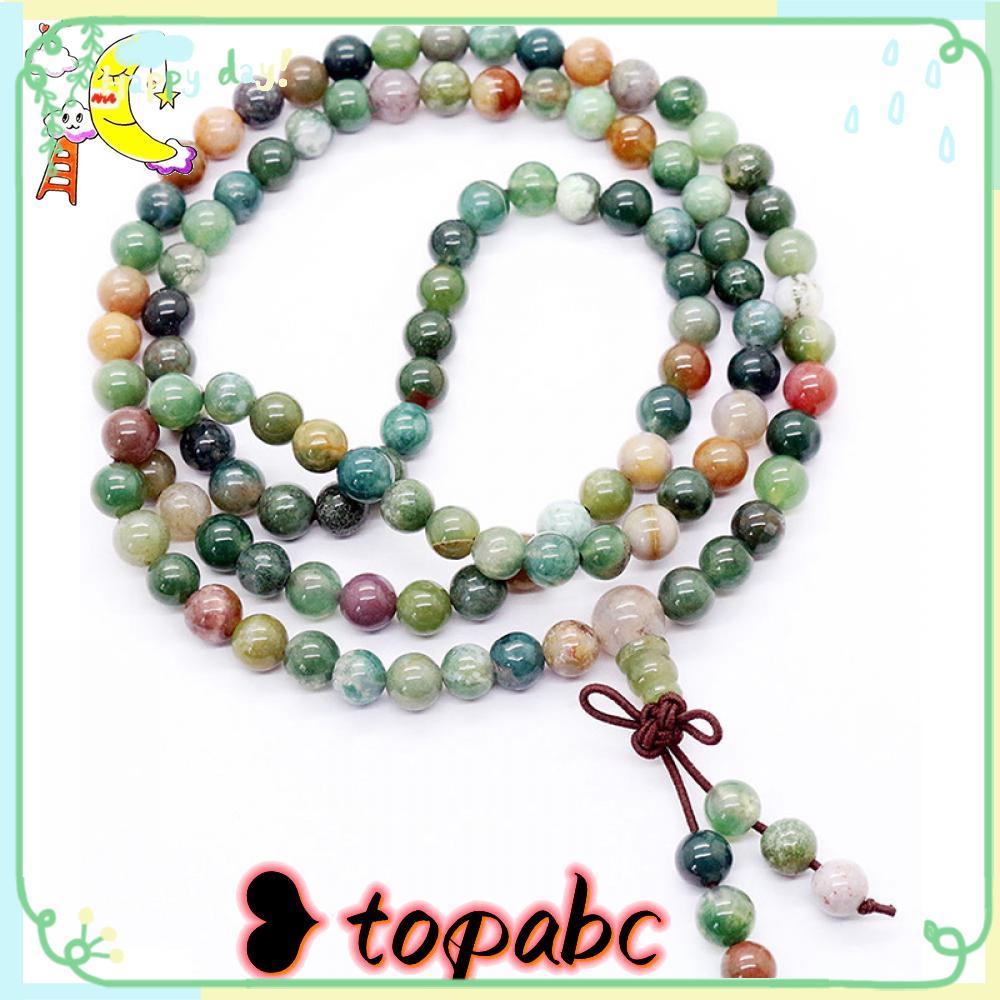 TOP 108 Beads Bracelet Necklace Moss Bangle Agate