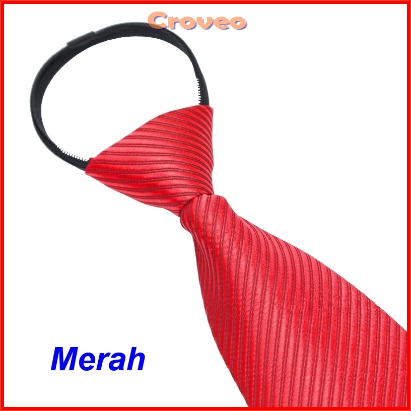 Dasi Instan Pria Resleting 3 Inch Garis Salur Instant Langsung Siap Pakai Hitam 8 cm Otomatis Jadi Zipper Formal Merah Warna Biru SIlver tie Necktie Praktis Velcro Remaja Polos Wisuda Seragam Merah Kerja Kantor Biru Set Resmi Mewah Silver Premium 7 Pesta