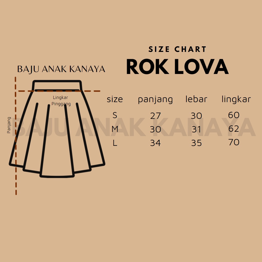 1-5TH ROK ANAK PENDEK LOVA SKIRT ANAK PEREMPUAN