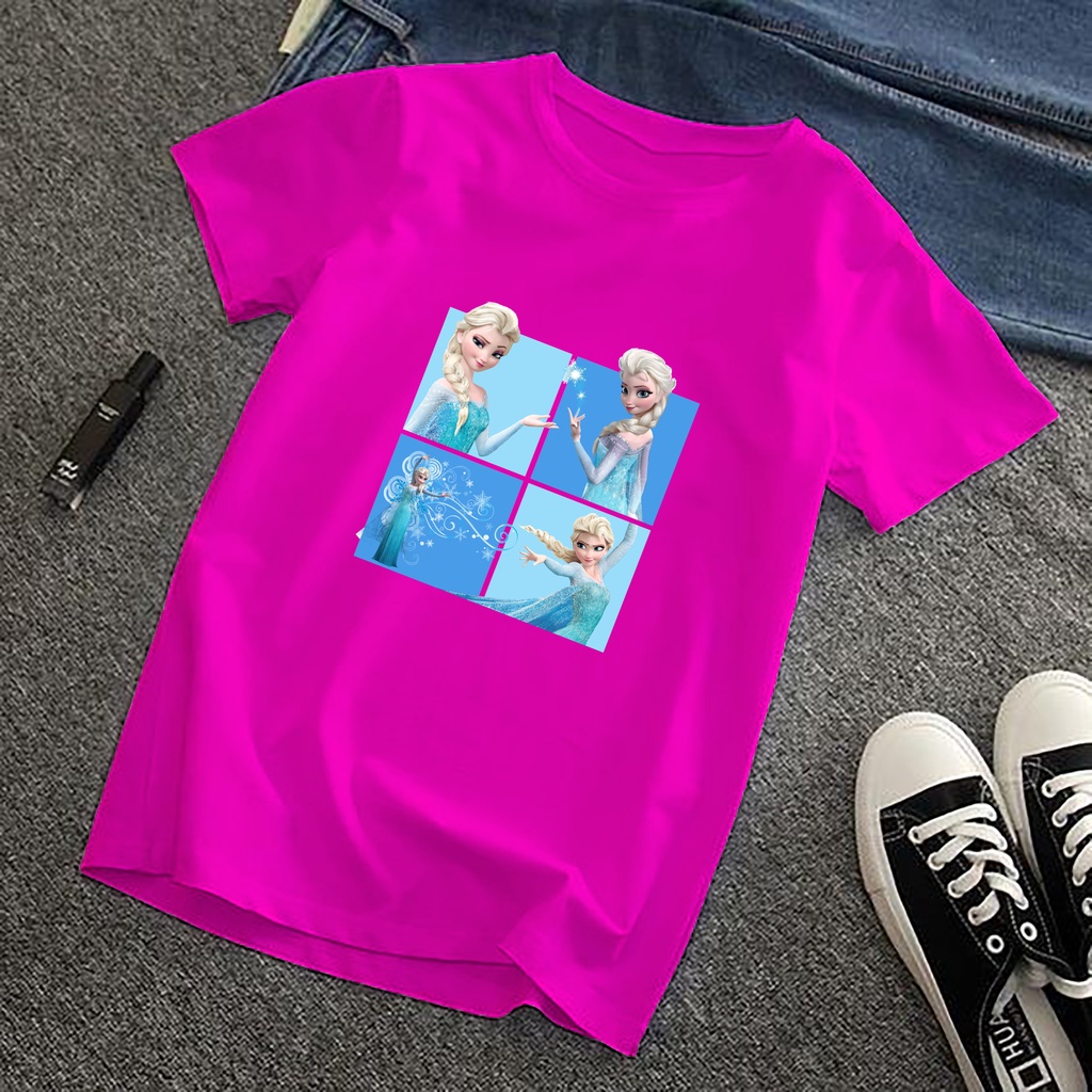 baju kaos elsa frozen anak perempuan 1-8 tahun