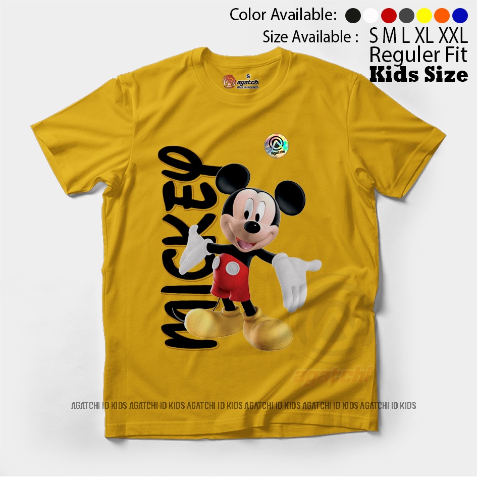 Baju Kaos Anak Laki - Laki Agatchi Motif karakter Micky