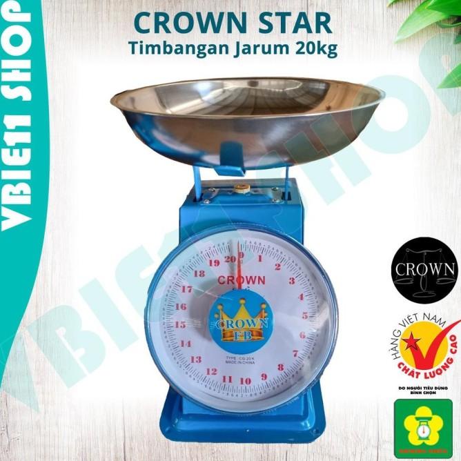 Timbangan Crown 20Kg Besi Stainless Jarum Analog Manual Duduk Sembako