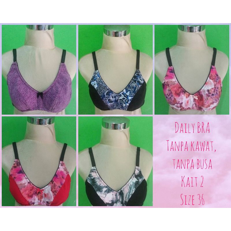 Daily Bra size 36 tanpa kawat tanpa busa
