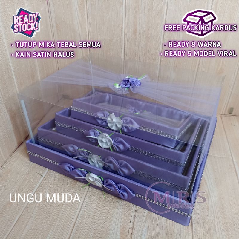 BOX KOTAK HIAS BUNGA UKURAN S M L XL ISI 4 SESERAHAN HANTARAN MIKA PERNIKAHAN LAMARAN