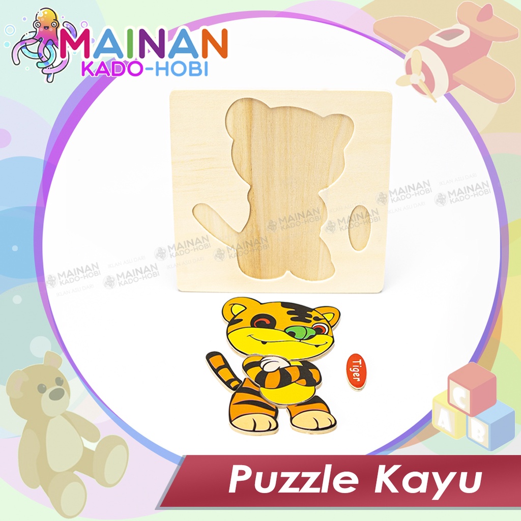 MAINAN ANAK EDUKASI JIGSAW PUZZLE MOTIF TIGER MACAN