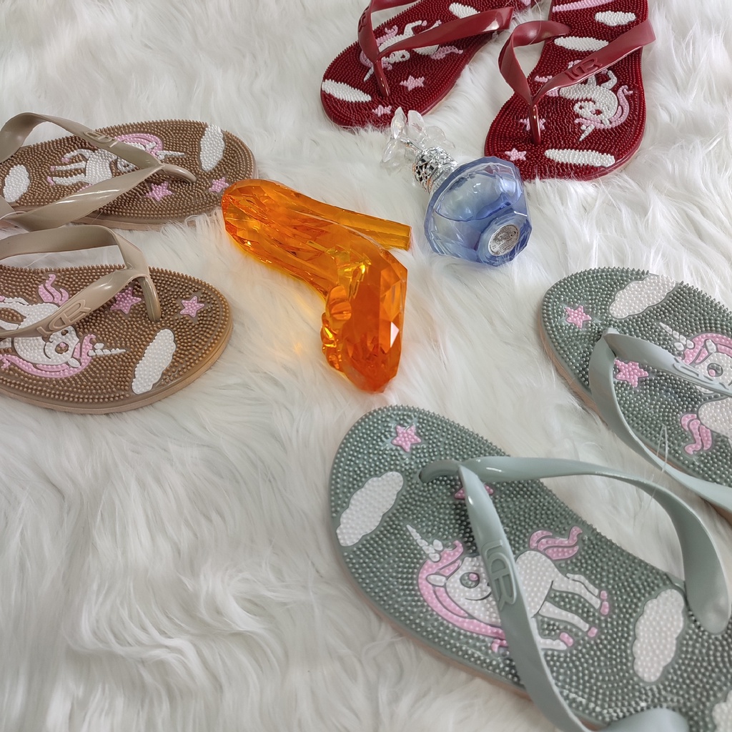 [ Pplus ] Sandal Wanita Motif Unicorn Lucu